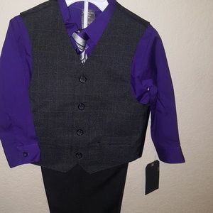 Brand New Toddler gray and purple Suit as 3T